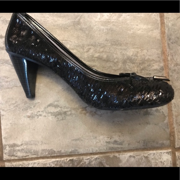 Hispanitas black sequin shoes size 41. Like new! - Picture 2 of 5